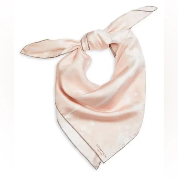 Lafayette 148 NY Shadow Print Silk Twill Scarf - Bluff Pink Multi, 35” - NWT - Picture 2 of 6